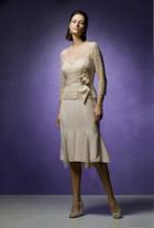 Daymor Couture - V Neck Lace Cocktail Dress 8017
