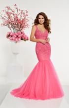 Panoply - 14900 Strappy Crystal Beaded Mermaid Gown