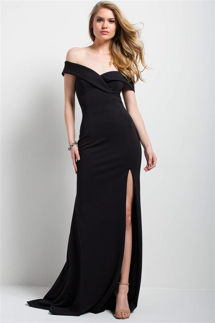 Jovani - 51476 Fitted Off Shoulder Sheath Dress