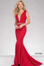 Jovani - Beautiful V Neck Trumpet Long Prom Dress 40309