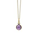Tresor Collection - Amethyst Simple Round Pendant In 18k Yellow Gold