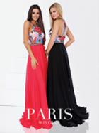 Paris Prom By Mon Cheri - 116717 Long Dress In Dark Coral Multicolor