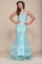 Nox Anabel - Y021 Embroidered Ruffled Mermaid Gown