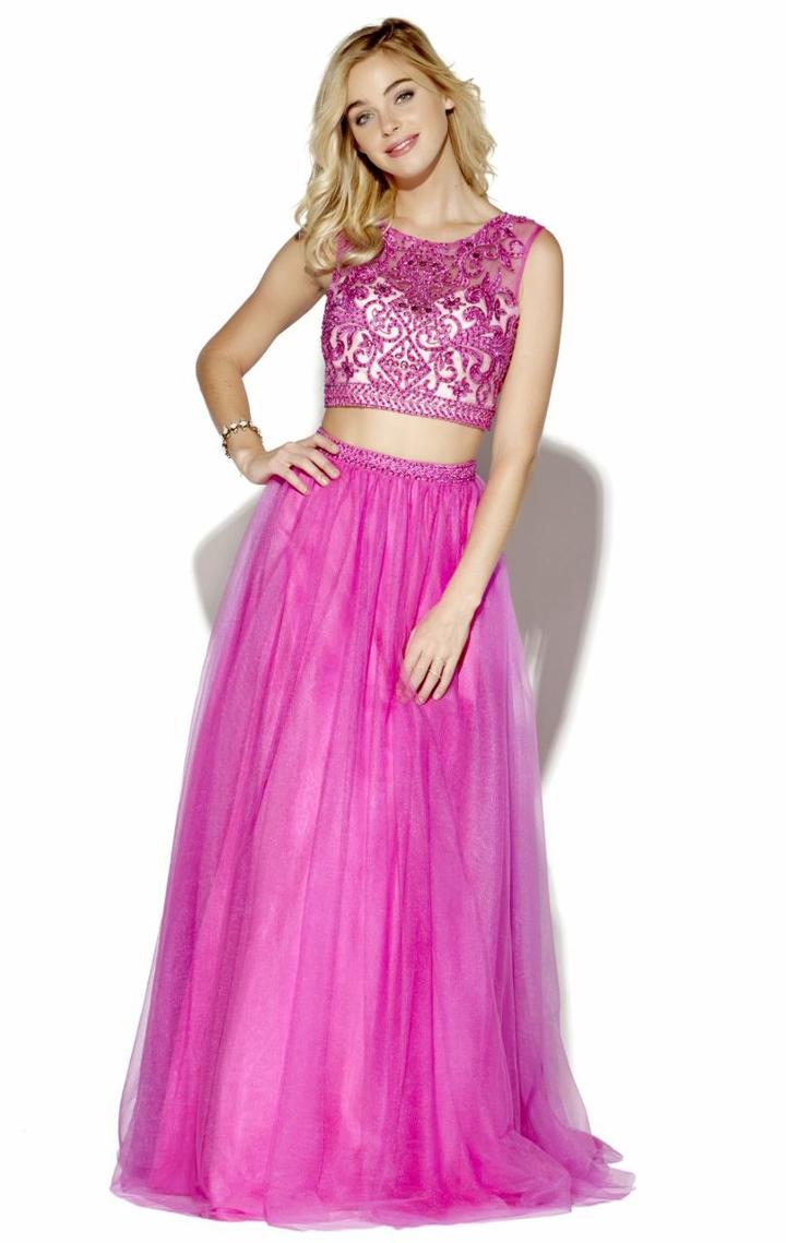 Jolene Collection - 16092- Dress In Magenta Nude