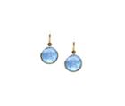 Tresor Collection - Aquamarine Simple Round Dangle Earring In 18k Yellow Gold