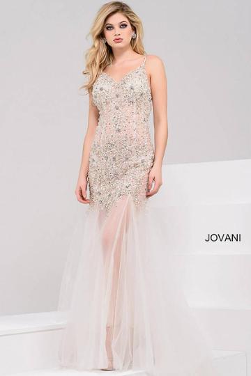 Jovani - Glittering Trumpet Gown Jp48761