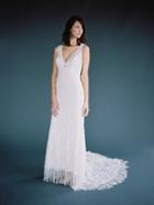 Wilderly Bride By Allure Bridals - F120 Lace V-neck Fitted Wedding Dress