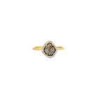 Tresor Collection - Organic Diamond Slice With Pave Diamond Ring In 18k Yellow Gold
