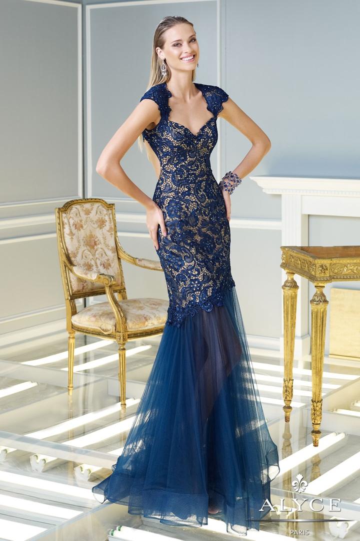 Alyce Paris Claudine - 2318 Dress In Navy Nude
