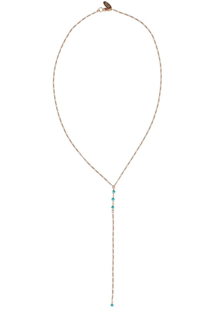 Heather Gardner - Turquoise Gemstone Petite Lariat In Gold, Rose Gold, Or Silver