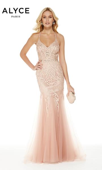 Alyce Paris - 5016 Embellished Lace Tulle Trumpet Gown