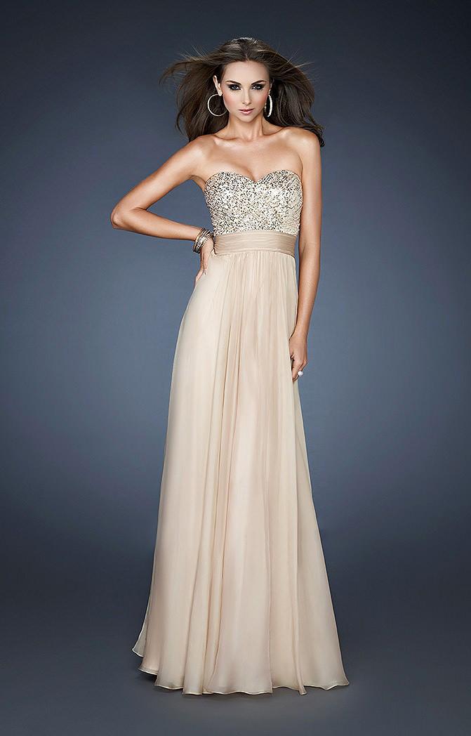 La Femme - 18584 Sequined A-line Chiffon Gown