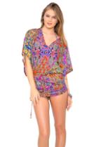 Luli Fama - Gipsy Soul Cabana V-neck Dress In Multicolor (l457976)