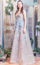 Mnm Couture - Sleeveless Floral Lace Gown K3486