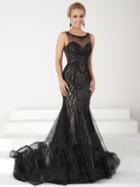 Tiffany Homecoming - Scoop Neckline Beaded Lace Mermaid Gown 16165