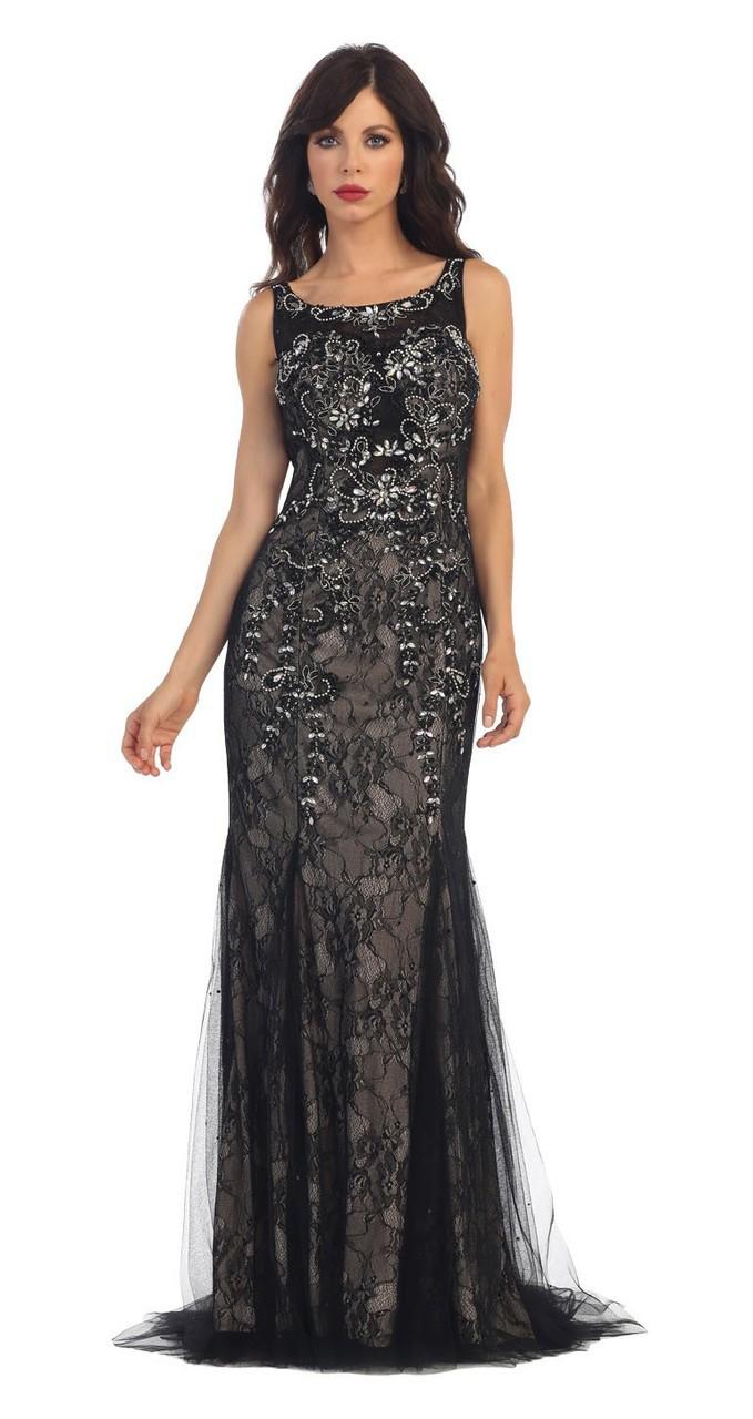 May Queen - Elegant Laced Square Neck Dress Rq7331