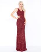 Mac Duggal - 4551m Diamond Motif Embellished Sheath Gown
