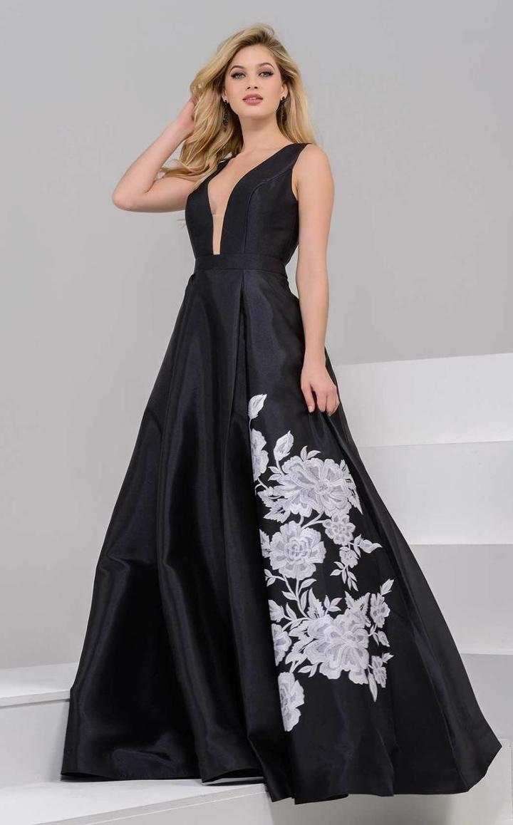 Jovani - 40907 Sleeveless Plunging V Neck Pleated Ballgown