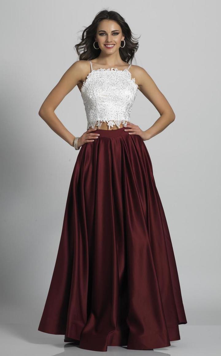 Dave & Johnny - 1435w Ornate Lace Two-piece A-line Dress