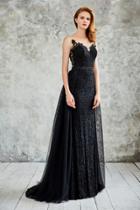 Angela & Alison - 71073 Lace Illusion Jewel Sheath Dress