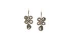 Tresor Collection - Organic Diamond Earring With White Diamond Pave Frame Set In 18k Rose Gold