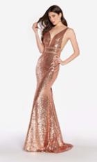 Alyce Paris - 60036 Long Sequined Plunging V-neck Sheath Gown