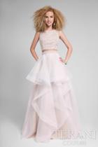 Terani Prom - Crochet-inspired Bateau Neck Two-piece A-line Dress 1711p2688