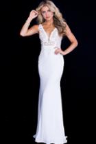 Jovani - Lace Plunging Fitted Dress Jvn50950