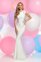 Zoey Grey - Jewel Cap Sleeves Long Dress 30962