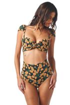 Montce Swim - Saffron Floral Cabana Top X High Rise Bottom Bikini Set