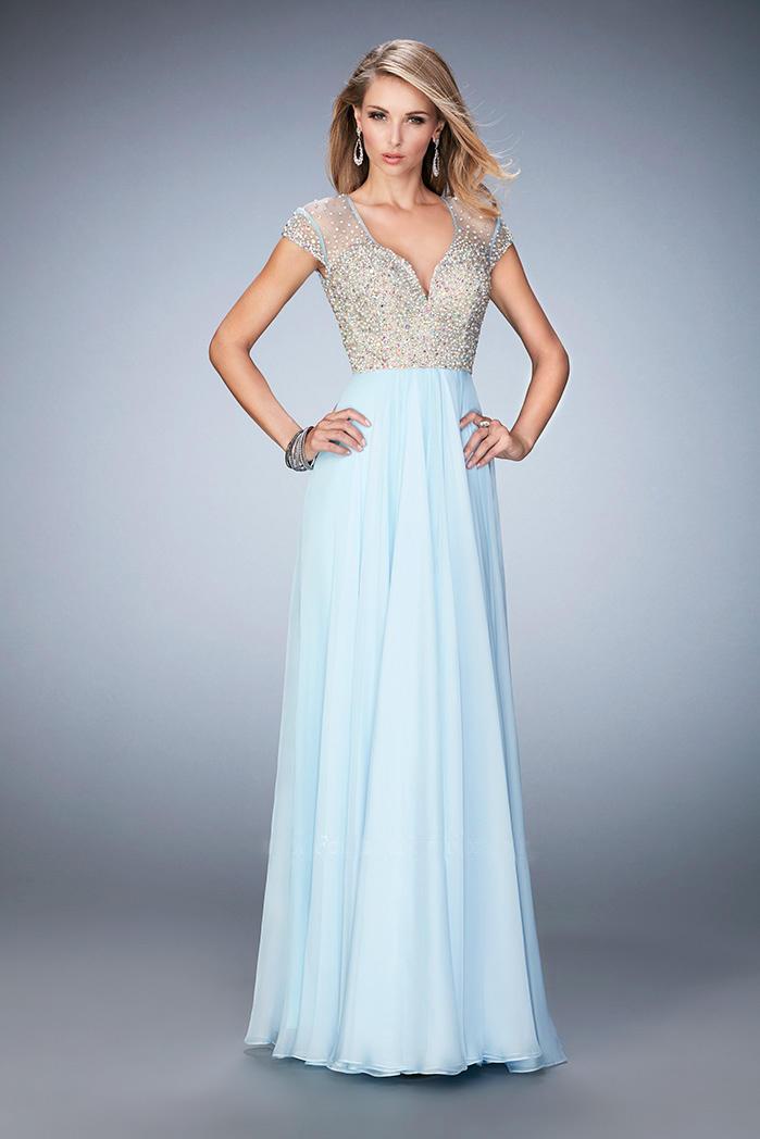 La Femme - 21516 Bedazzled Sweetheart A-line Dress