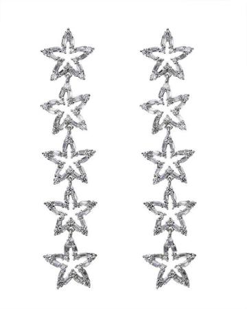Cz By Kenneth Jay Lane - Five Star Drop Earrings
