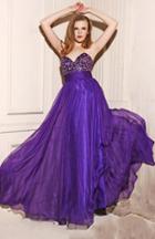 Angela And Alison - 21075 Strapless Jewel Crusted A-line Dress