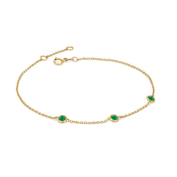 Logan Hollowell - New! 3 Emerald Orbit Bezel Bracelet