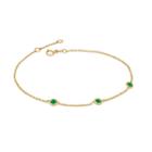 Logan Hollowell - New! 3 Emerald Orbit Bezel Bracelet