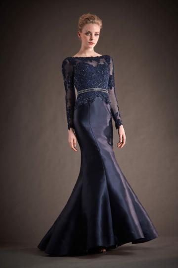 Park 108 - M143 Illusion Long Sleeve Beaded Applique Gown
