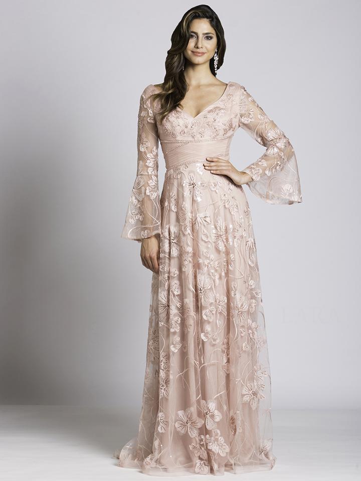 Lara Dresses - 33526 Lace V-neck A-line Dress