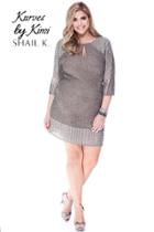 Shail K - Quarter Length Sleeve Bead Embellished Cocktail Dress 1092