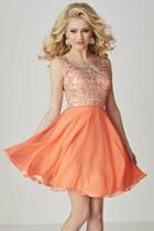 Tiffany Homecoming - Embroidered Illusion Bateau Neck Chiffon A-line Dress 27097