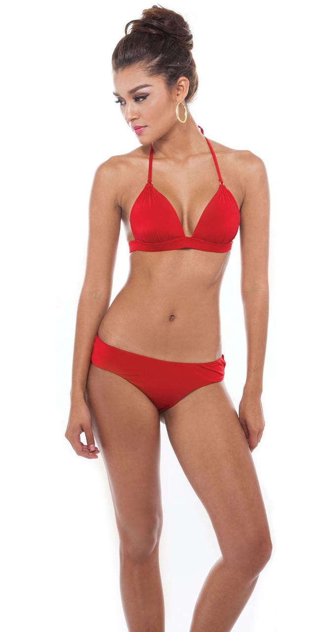 Nicolita Swimwear - Contoured Hipster Bikini Bottom Red Amor