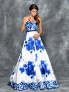 Colors Dress - 1644 Strapless Floral Embellished Ballgown