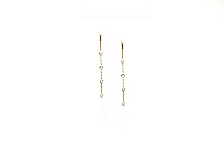 Tresor Collection - Diamond By The Yard Earrings In 18k Yellow Gold Style 4