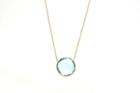 Tresor Collection - 18k Yellow Gold Necklace With Sky Blue Topaz Round