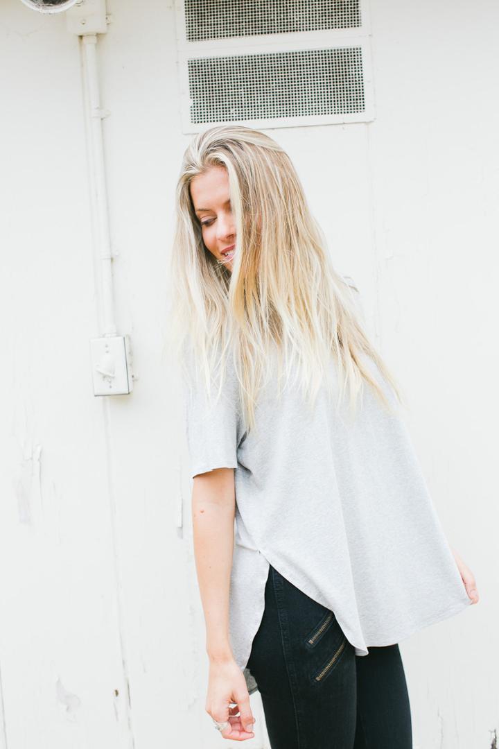 Joah Brown - Live In Slouchy Tee In Heather Grey