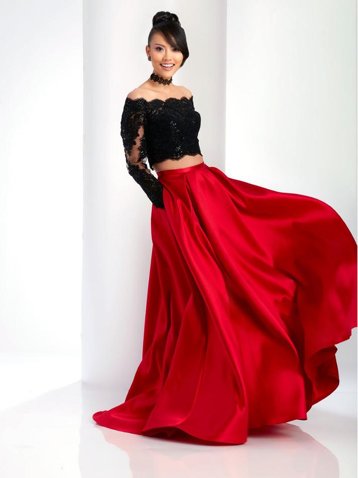 Clarisse - 3581 Two Piece Embellished Off-shoulder Dress