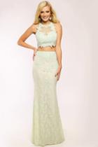 Jovani - Jvn24405 Beaded Two Piece Lace Evening Dress