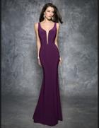 Nina Canacci - Long Prom Dress With Sheer Back 7252