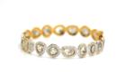 Tresor Collection - Raw Organic Diamond Slice & Colorless Brilliant Diamond (5.77 Cts) Bangle Bracelet In 18k Yellow Gold