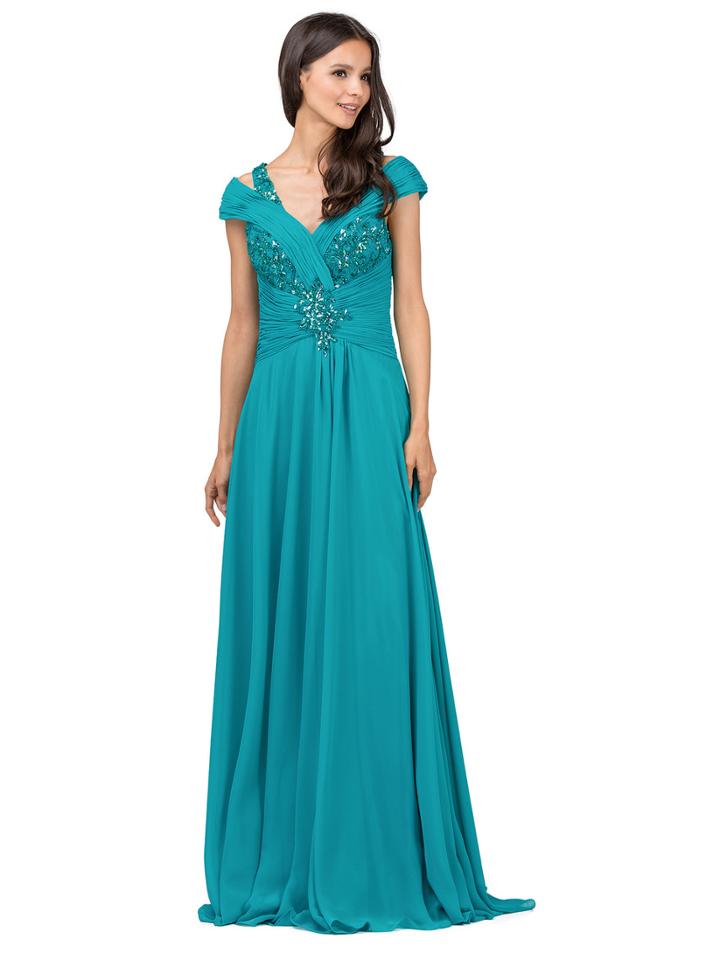 Dancing Queen - Embellished Ruched V-neck A-line Dress