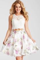 Jovani - Jvn57596 Lace Bodice Two-piece Short Dress